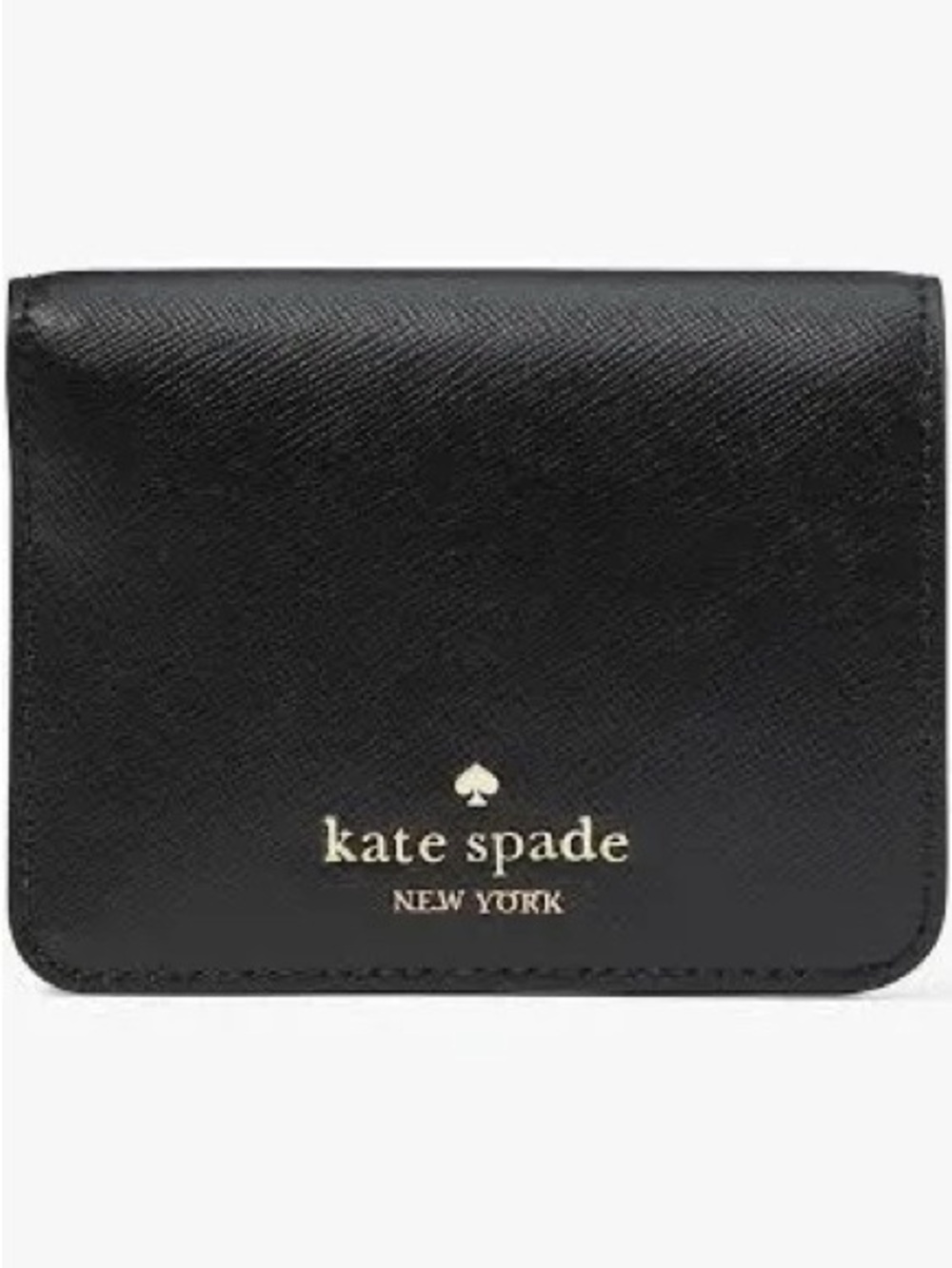 Kate Spade “Madison” Saffiano Leather Bifold Wallet in Black